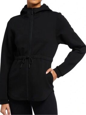 Varley Sofia Drawstring-Waist Hooded Track Jacket, size small